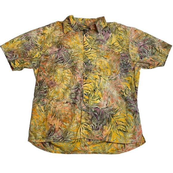 90s Vintage The Territory Ahead Yellow Button Down Shirt Large - Picture 1 of 6